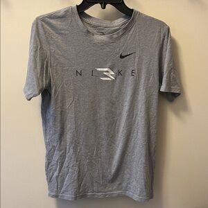 Nike Grey Short Sleeve Logo Tee with Black Swoosh